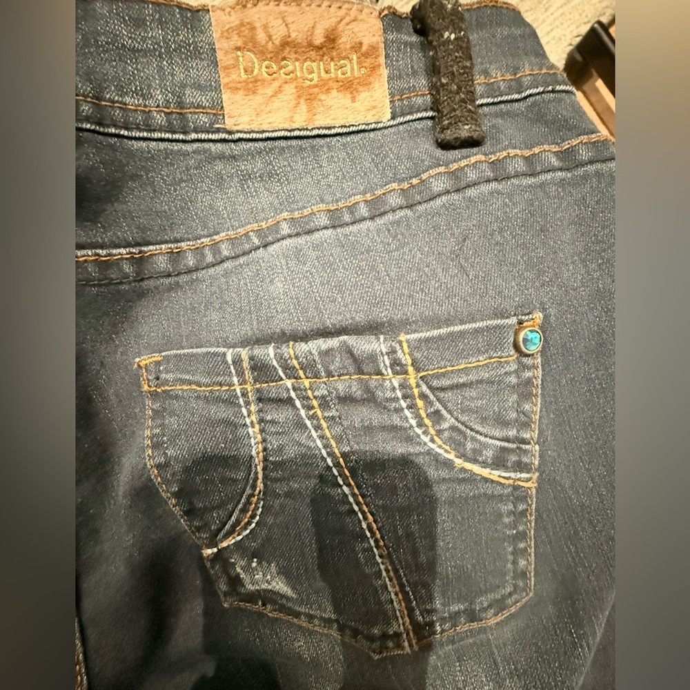 Desigual Black Straight Leg Jeans Classic Style - Picture 3 of 7